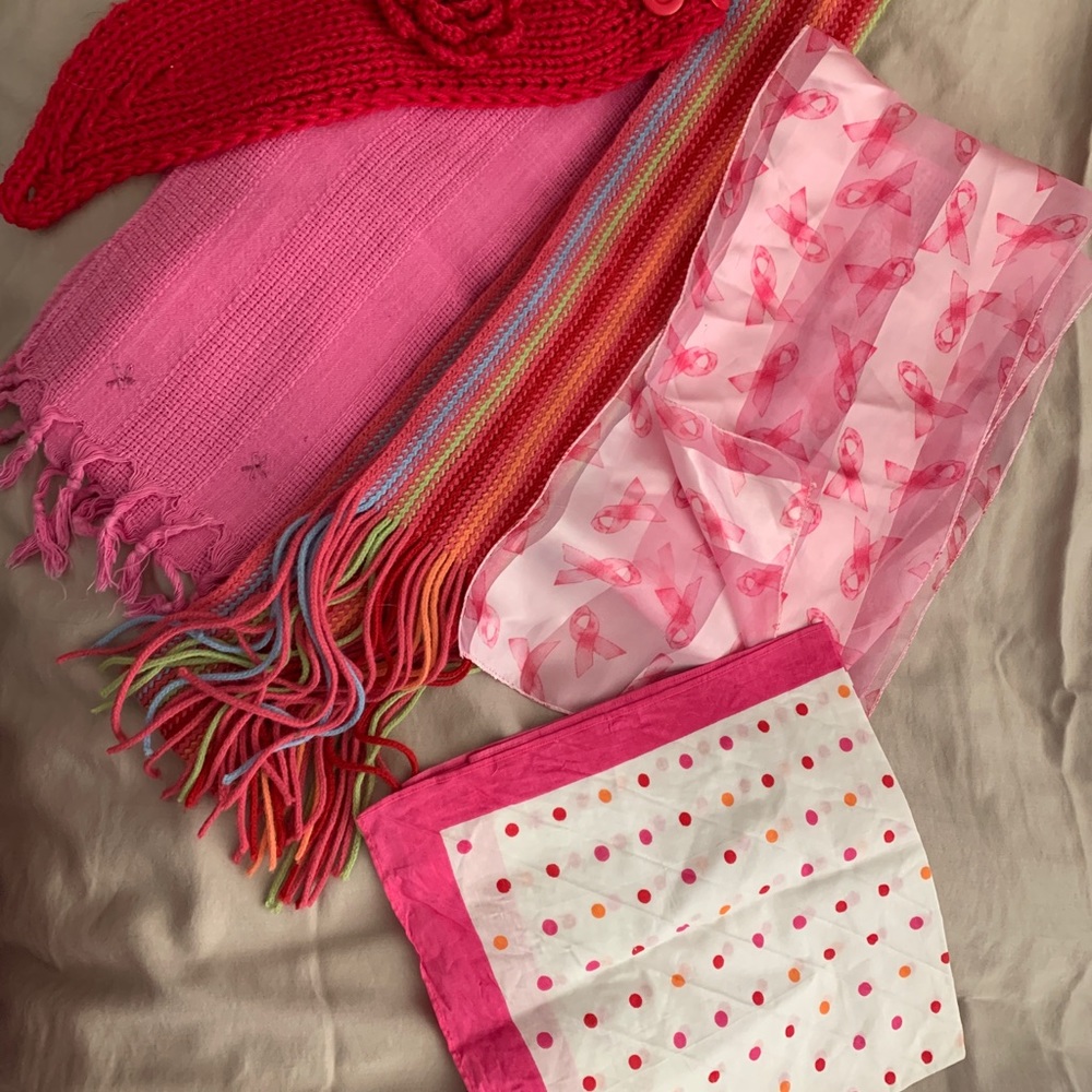 4 scarves/1 headband bundle-one price! Pink Party!
